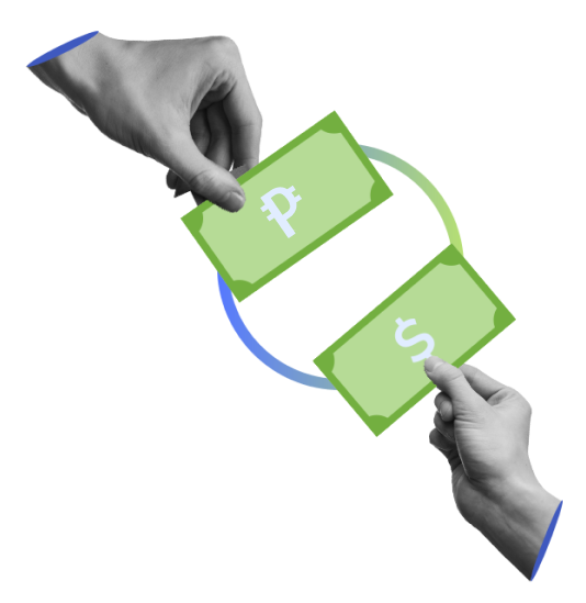 USD to PHP bank transfer illustration