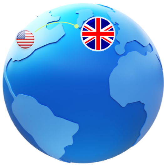USD to GBP currency conversion world map highlighting United Kingdom