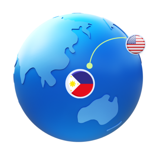 USD to PHP currency conversion world map highlighting Philippines